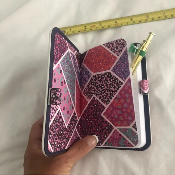 NWT Vera Bradley small pink/purple journal with gold pen. - Picture 3 of 5